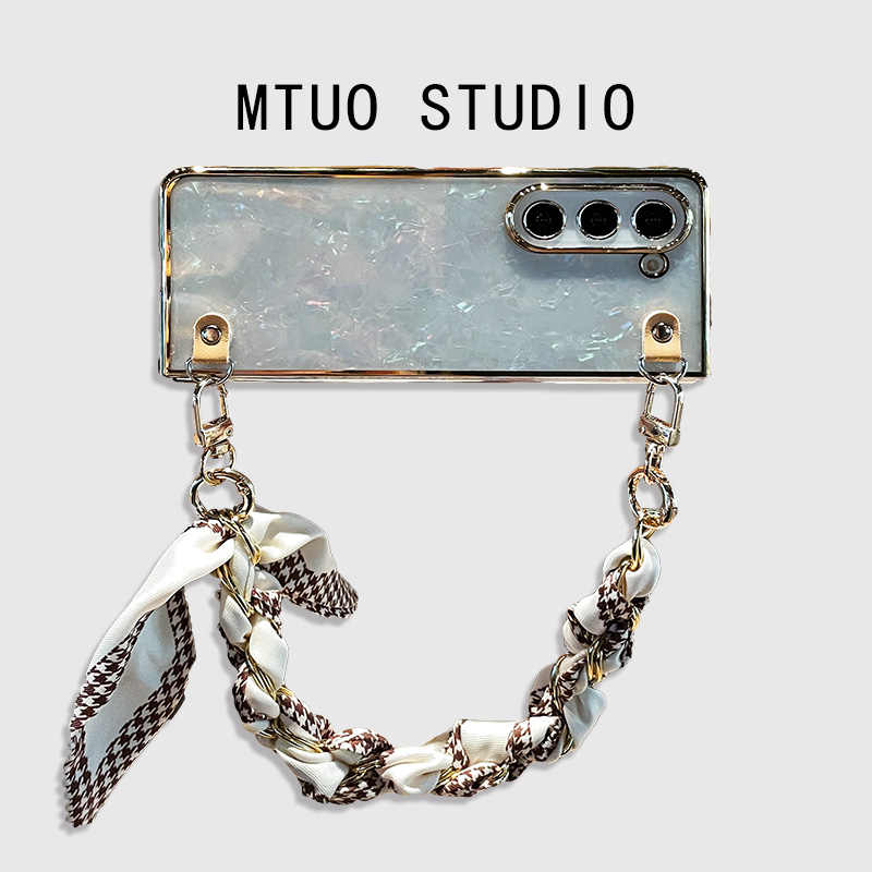 Chic Houndstooth Chain Case for Samsung Galaxy Z Fold 6/5/4