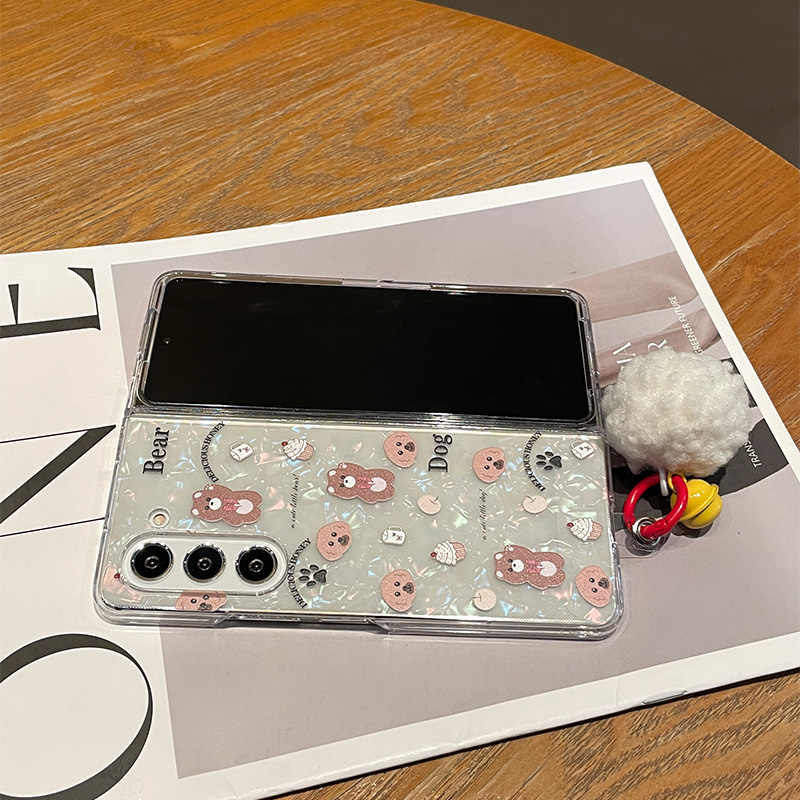 Cute Cake Bear Puppy Cartoon Case For Samsung Galaxy Z Fold 6/5