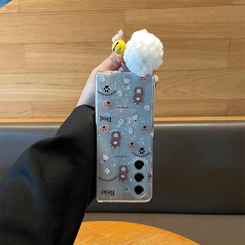 Cute Cake Bear Puppy Cartoon Case For Samsung Galaxy Z Fold 6/5