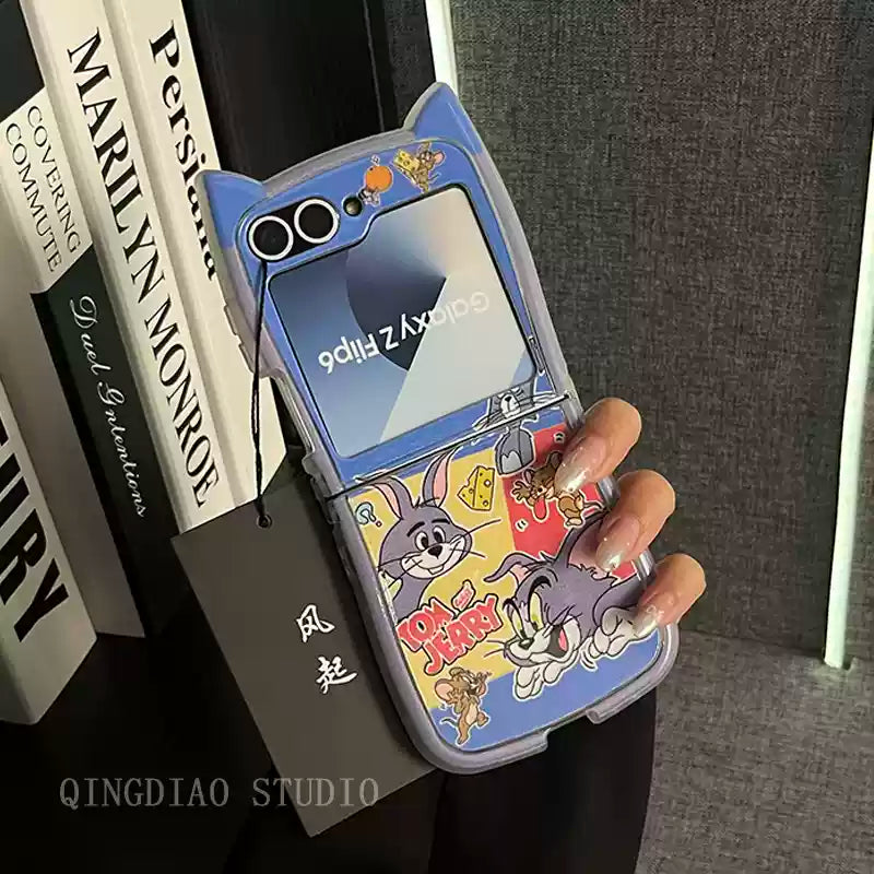 Samsung Z Flip6/5/4/3 Cartoon Cat Ears Case