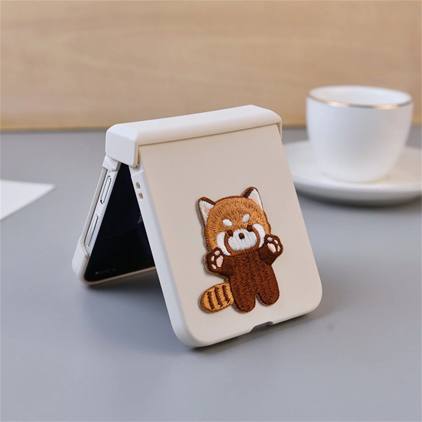 Cute Patch Phone Case with Portable Rope for Samsung Galaxy Z Flip Series