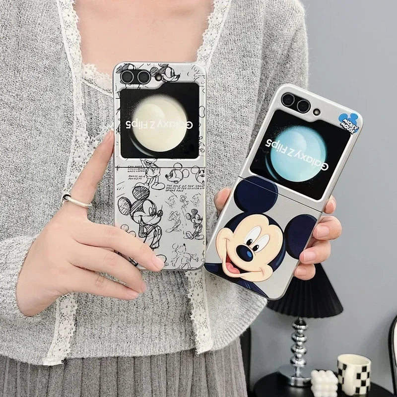 Cute Cartoon Mickey Mouse Plating Phone Case For Samsung Galaxy Z Flip