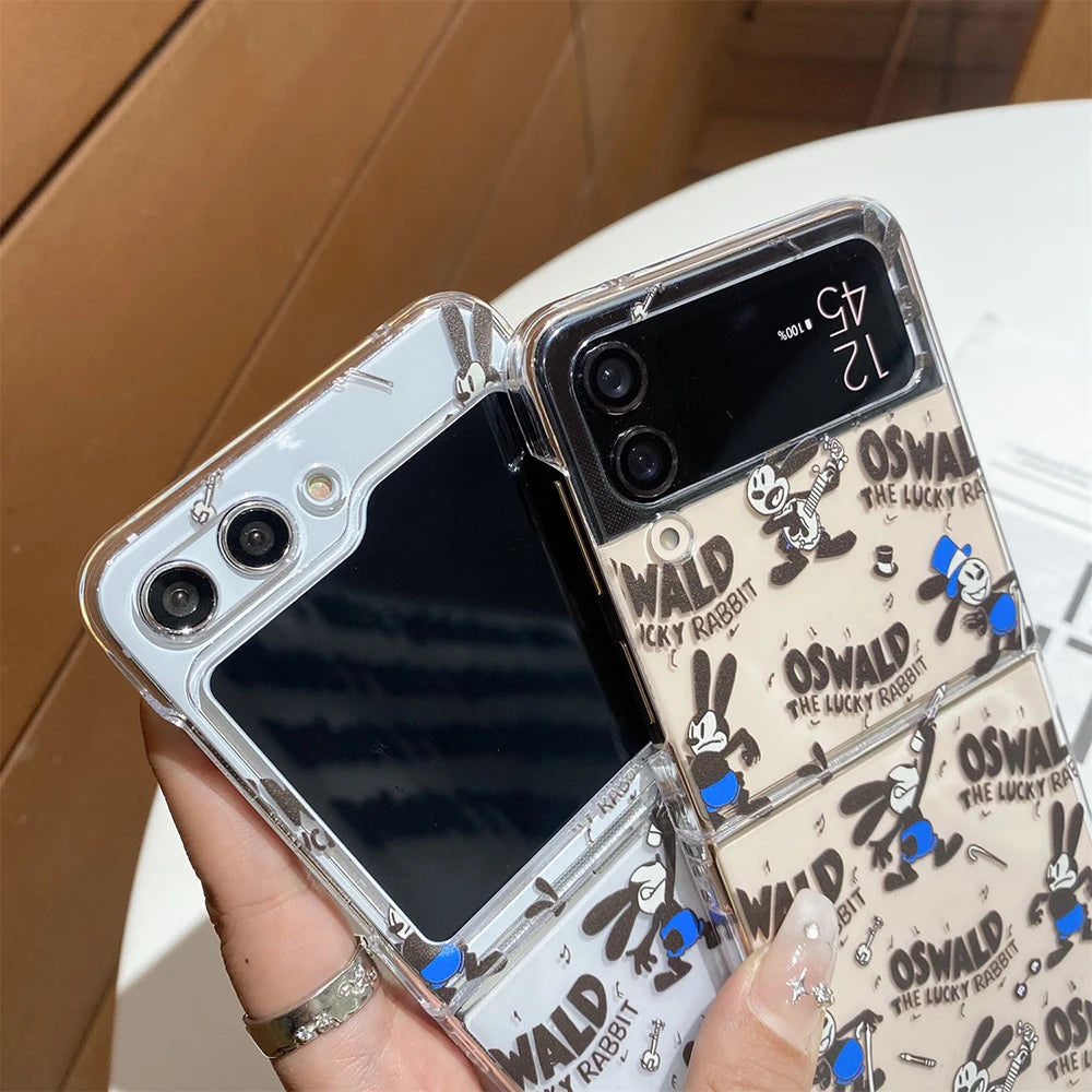 Cute Mickey Mouse with Lanyard Phone Case for Samsung Galaxy Z Flip Series