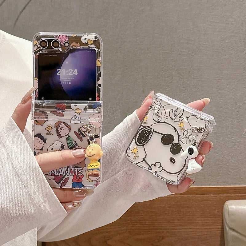 Cute Snoopy Charlie Brown Peanuts Case For Samsung Galaxy Z Flip 5