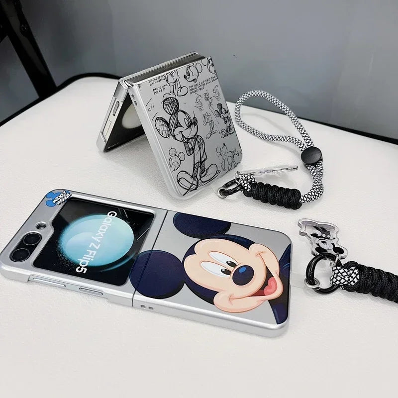 Cute Cartoon Mickey Mouse Plating Phone Case For Samsung Galaxy Z Flip