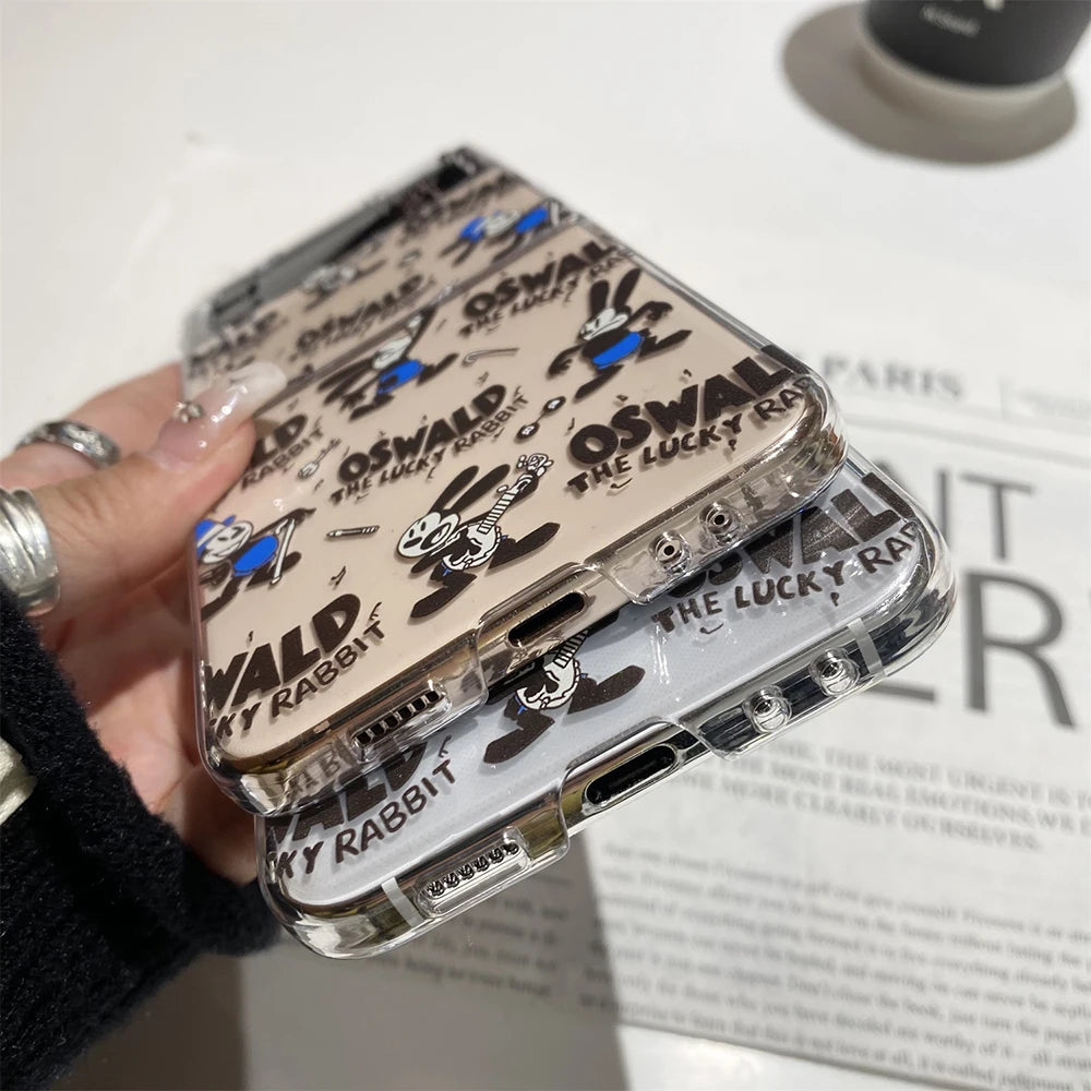 Cute Mickey Mouse with Lanyard Phone Case for Samsung Galaxy Z Flip Series