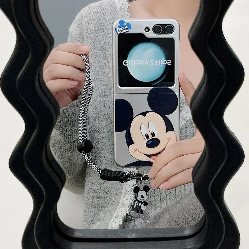 Cute Cartoon Mickey Mouse Plating Phone Case For Samsung Galaxy Z Flip