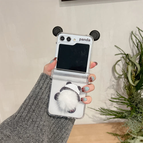 Cute Panda Ball Tail Case for Samsung Galaxy Z Flip 5