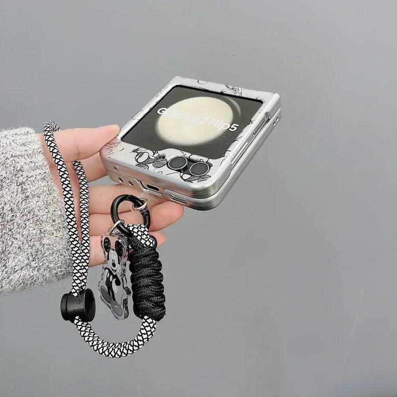 Cute Cartoon Mickey Mouse Plating Phone Case For Samsung Galaxy Z Flip