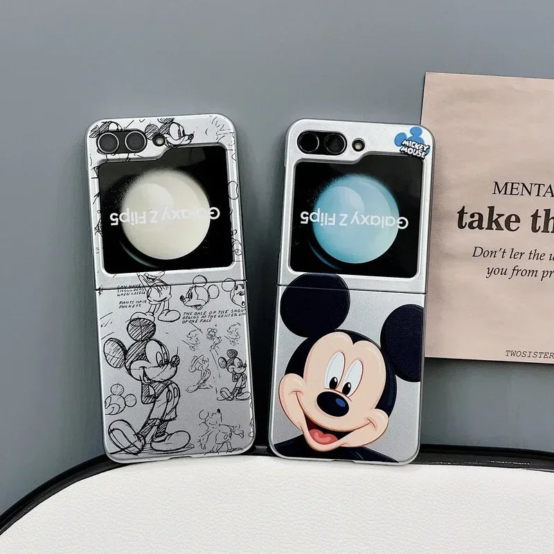 Cute Cartoon Mickey Mouse Plating Phone Case For Samsung Galaxy Z Flip