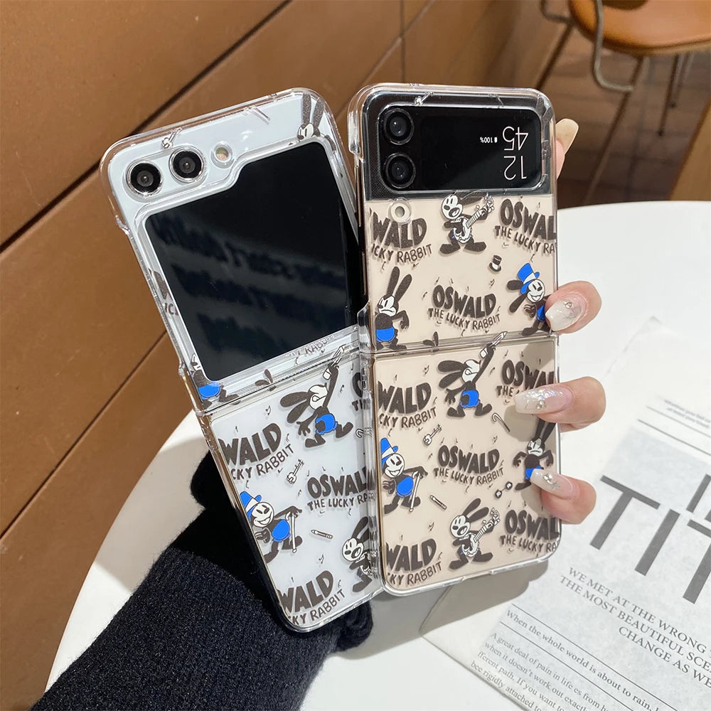 Cute Mickey Mouse with Lanyard Phone Case for Samsung Galaxy Z Flip Series