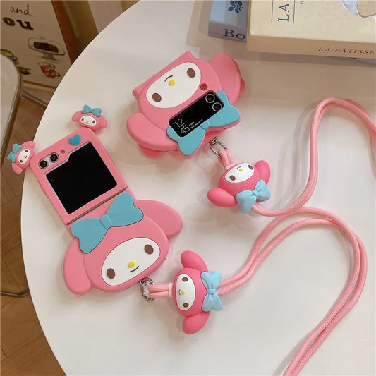 Kawaii Sanrio My Melody Cartoon Phone Case for Samsung Z Flip Series