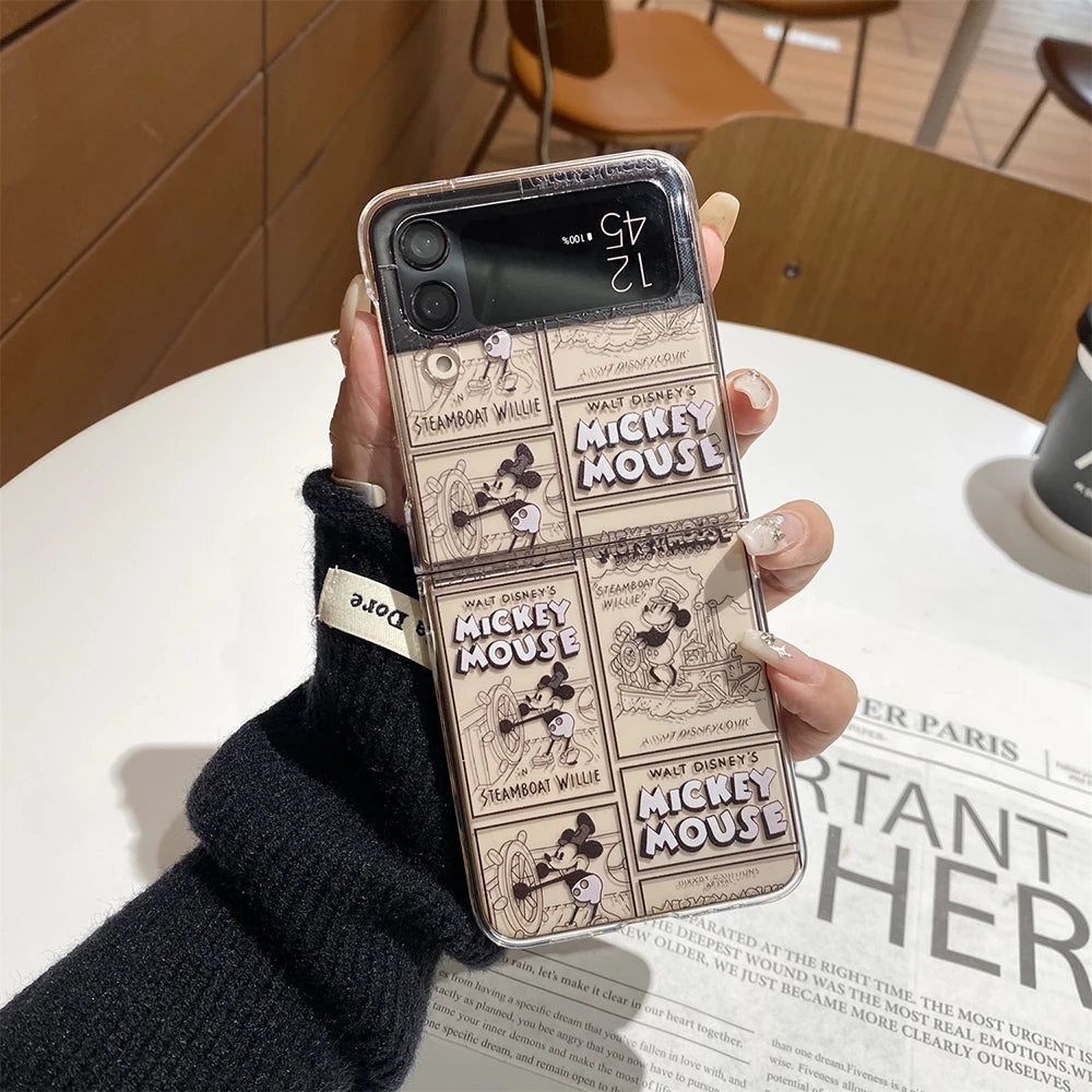 Cute Mickey Mouse with Lanyard Phone Case for Samsung Galaxy Z Flip Series