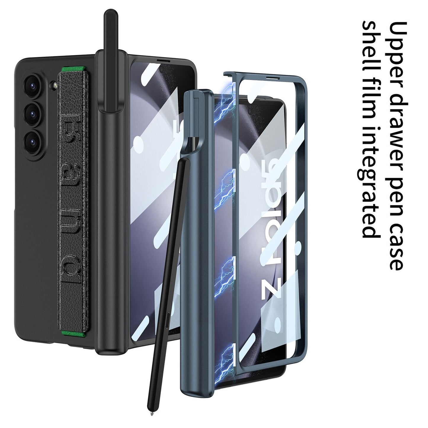 Magnetic Hinge Wristband Case For Galaxy Z Fold 5