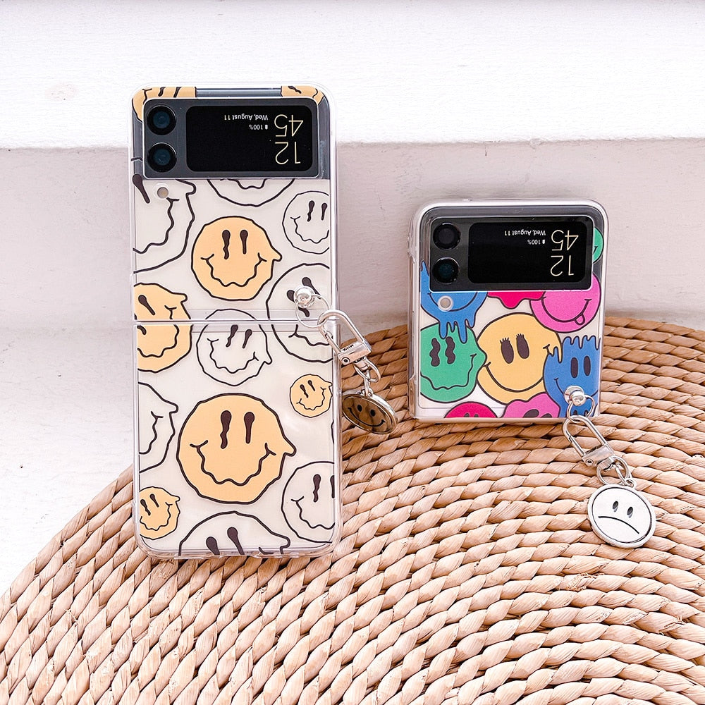 Smiley Case Painted With Bracelet For Samsung Galaxy Z Flip 4 3