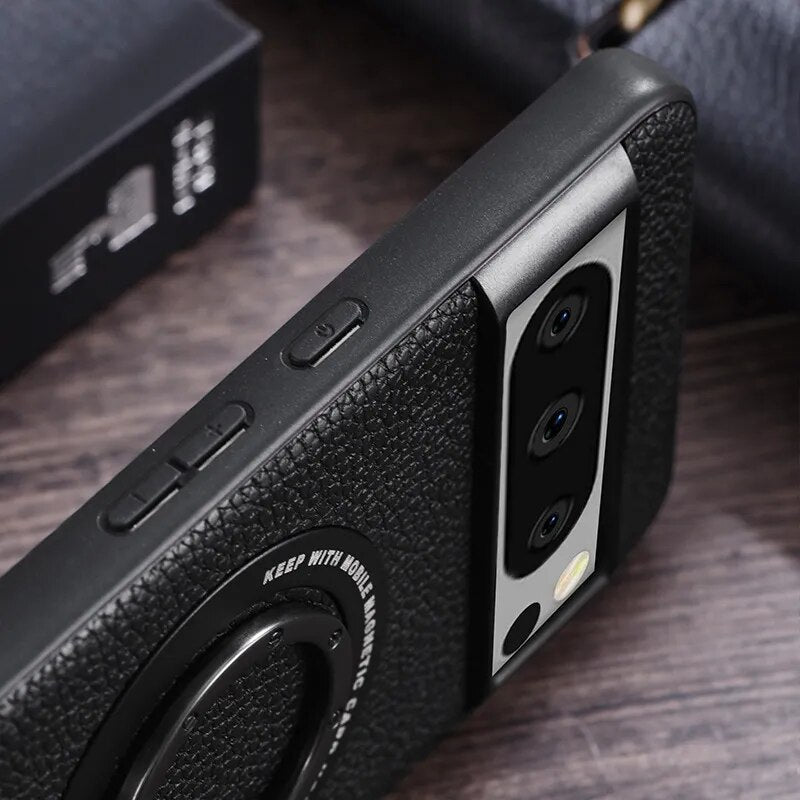 Magnetic Leather Case with Bracket for Google Pixel 8 Series