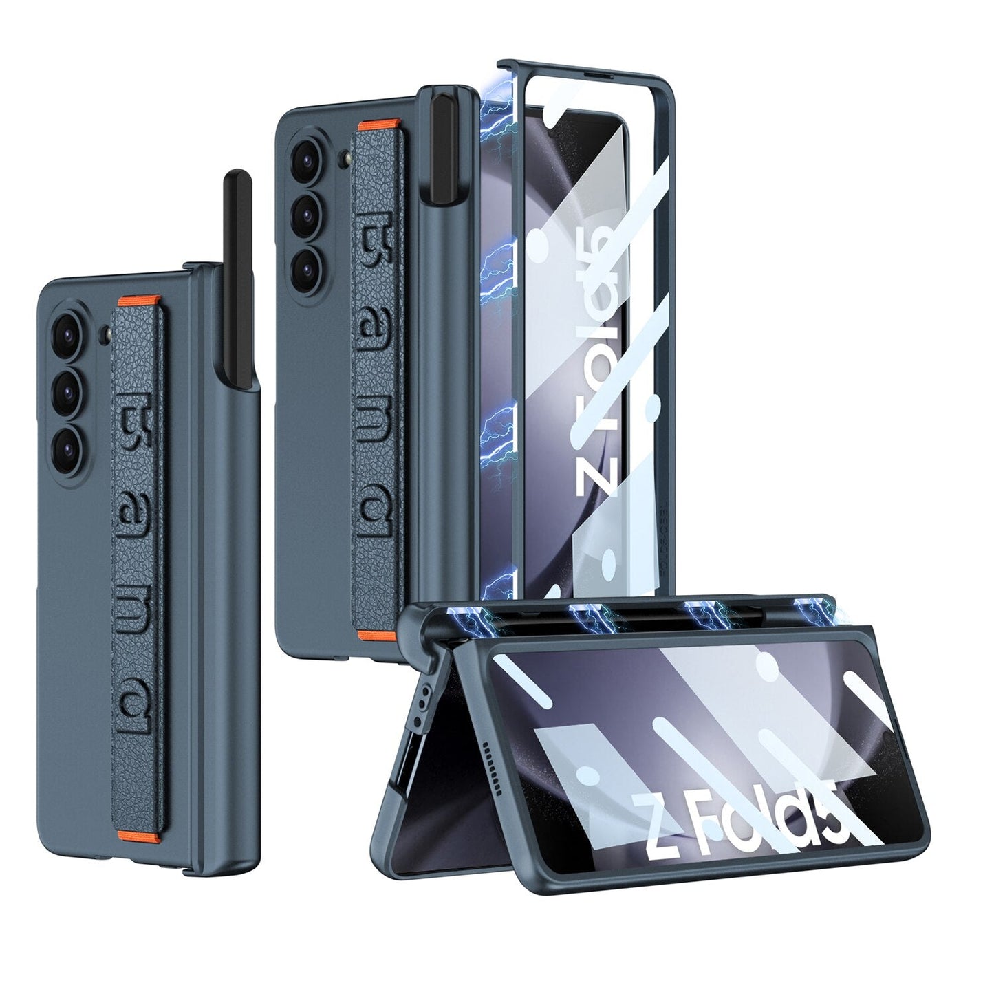 Magnetic Hinge Wristband Case For Galaxy Z Fold 5