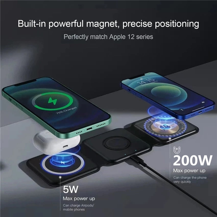 3 in 1 Magnetic Wireless Charger Pad