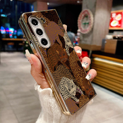 Oil painting brown leopard Case For Galaxy Z Fold Series