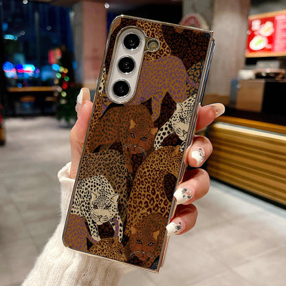 Oil painting brown leopard Case For Galaxy Z Fold Series