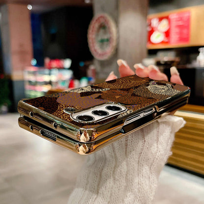 Oil painting brown leopard Case For Galaxy Z Fold Series