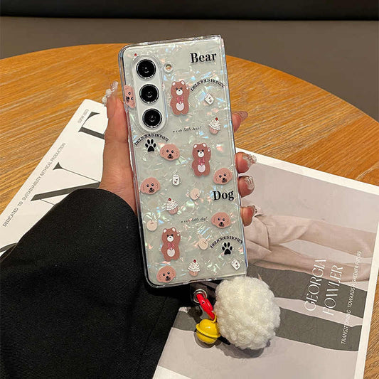 Cute Cake Bear Puppy Cartoon Case For Samsung Galaxy Z Fold 6/5