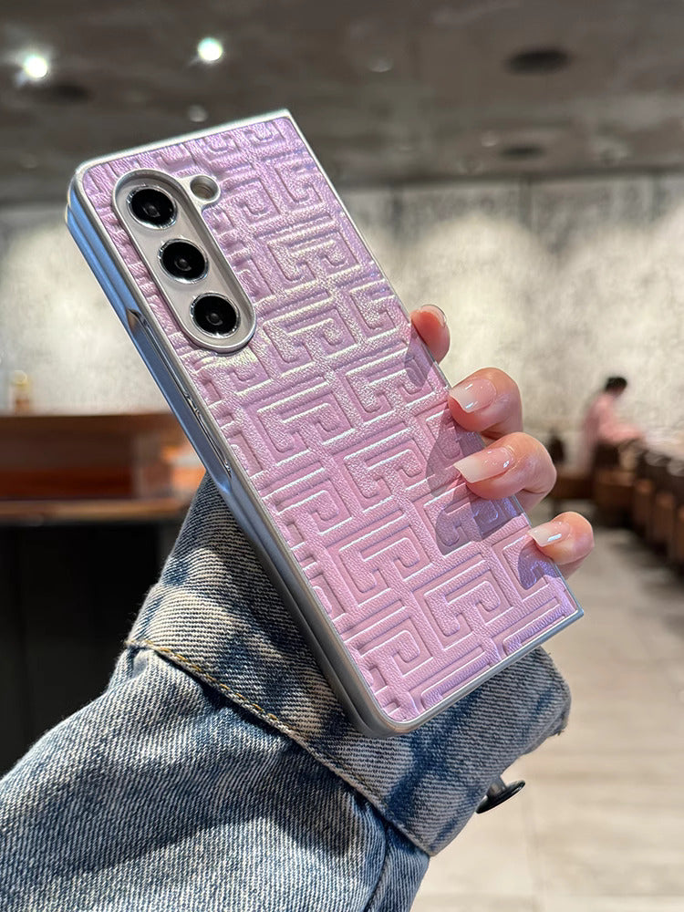 GEOMETRIC LEATHER CASE FOR SAMSUNG Z FOLD 5