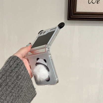Cute Panda Ball Tail Case for Samsung Galaxy Z Flip 5