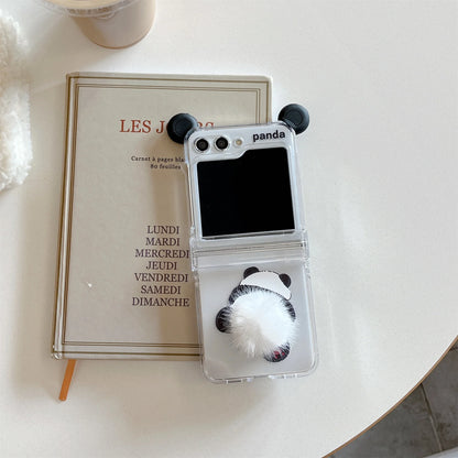 Cute Panda Ball Tail Case for Samsung Galaxy Z Flip 5
