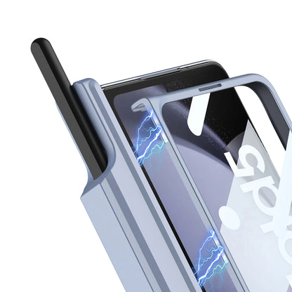Wireless Charging Matte Magnetic Matte Magnetic Hinge Pen Holder Case For Samsung Galaxy Z Fold 5