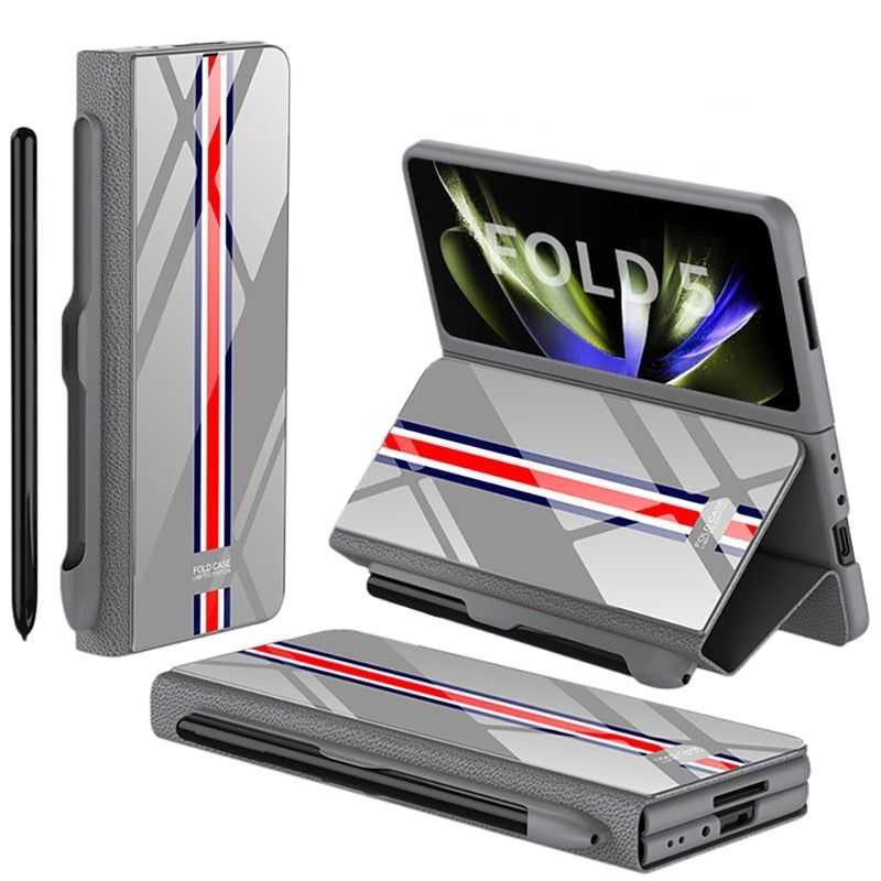 Galaxy Z Fold 5 Book Flip Case with Stylus Holder