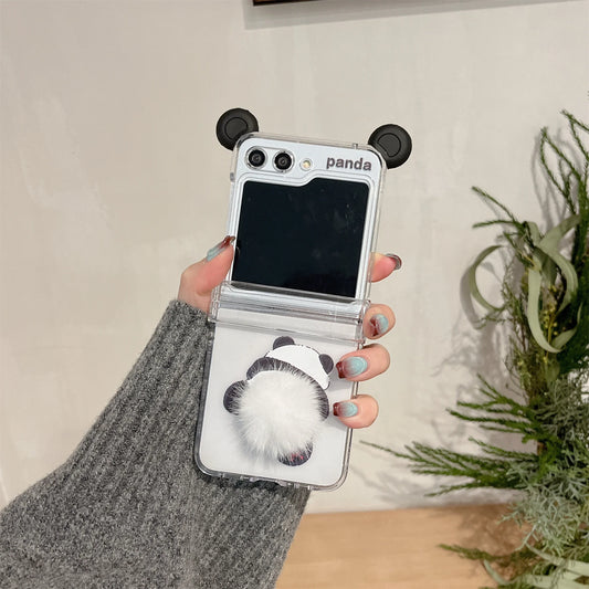 Cute Panda Ball Tail Case for Samsung Galaxy Z Flip 5