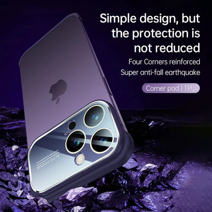 Large Glass Window Bumper Phone Case For iPhone