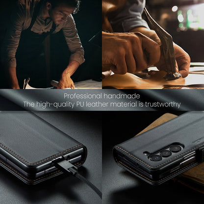 Magnetic PU Leather Wallet Case for Galaxy Z Fold 6/5 | Shockproof & Card Holder