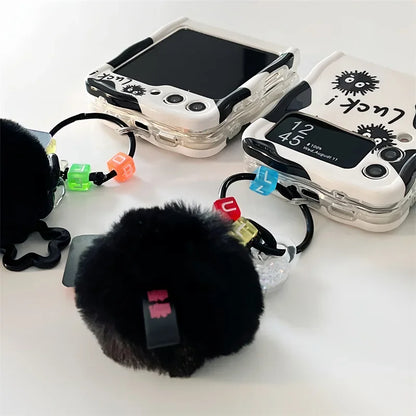 Cartoon Coal Ball Elf Case for Galaxy Z Flip 6/5/4/3 | Hard Shell with Stand