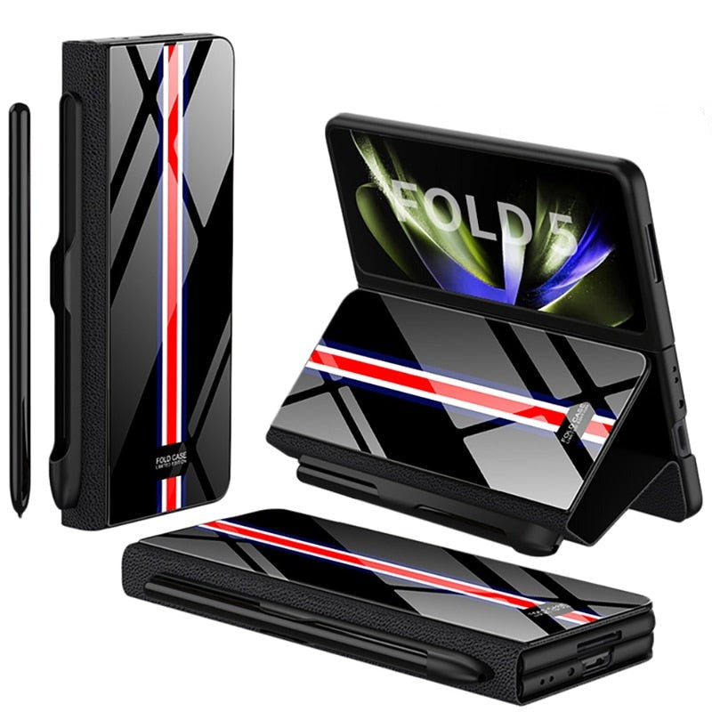 Galaxy Z Fold 5 Book Flip Case with Stylus Holder