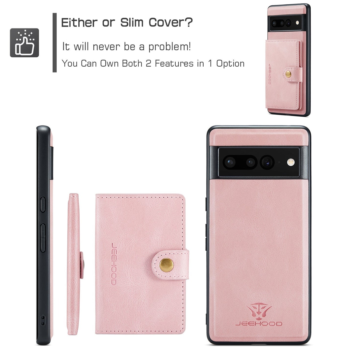 2 in 1 Magnetic Wallet Case For Google Pixel