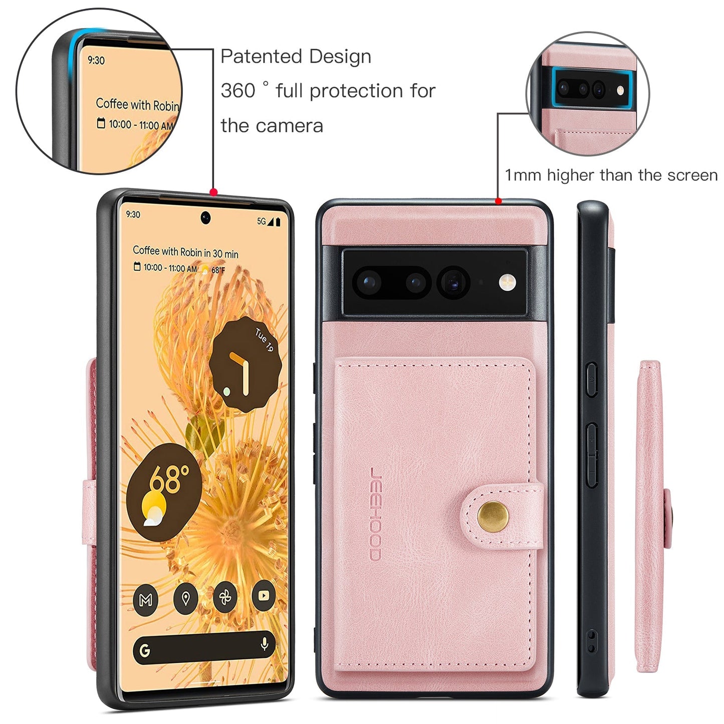2 in 1 Magnetic Wallet Case For Google Pixel