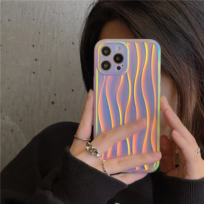 luxury laser Water Ripple Case For iPhone Cute Simple Cover