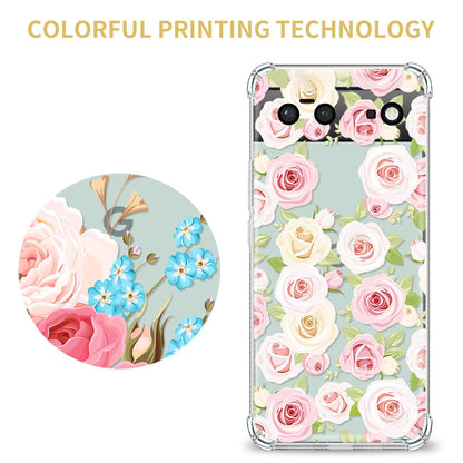 Flower Leaf Transparent Phone Case for Google Pixel 7 Pro