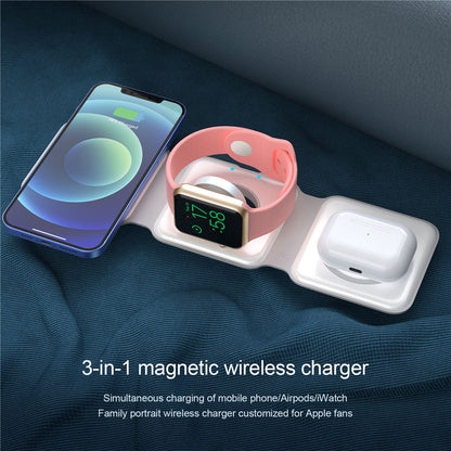 3 in 1 Magnetic Wireless Charger Pad