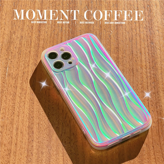 luxury laser Water Ripple Case For iPhone Cute Simple Cover