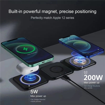 3 in 1 Magnetic Wireless Charger Pad